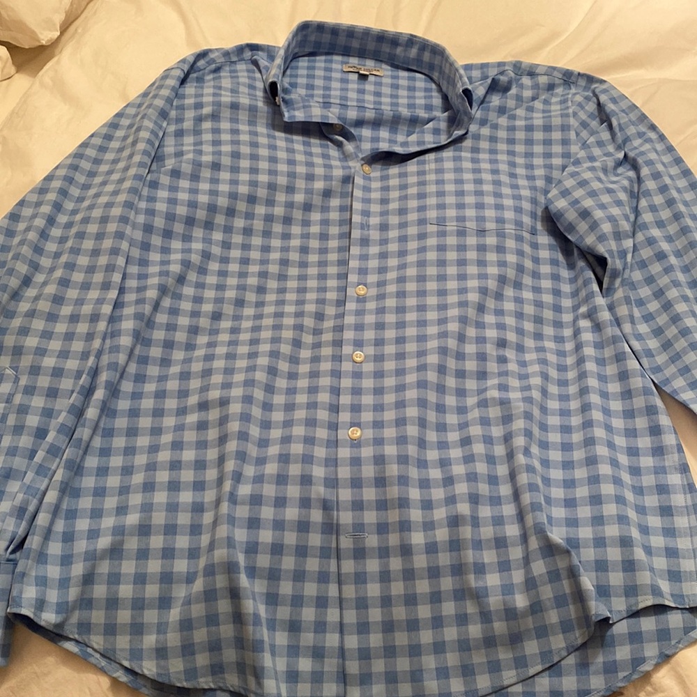 Baby blue checkered Peter Millar button down